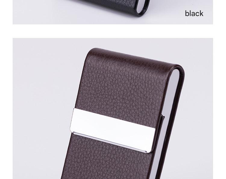 inside view of premium card holder showing capacity
