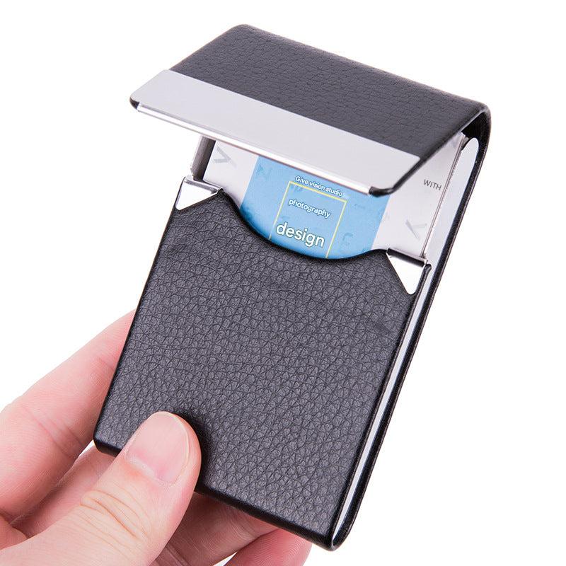 inside view of premium card holder showing capacity