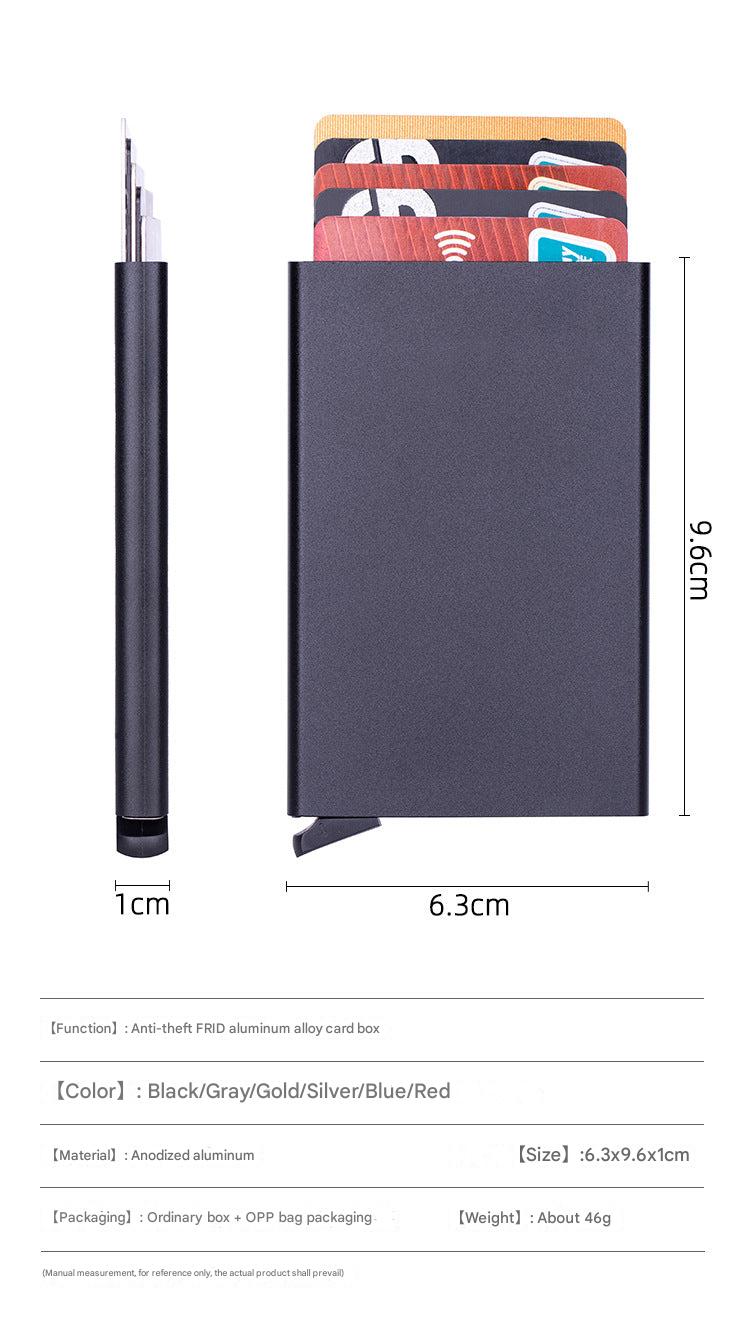 RFID card holder front view