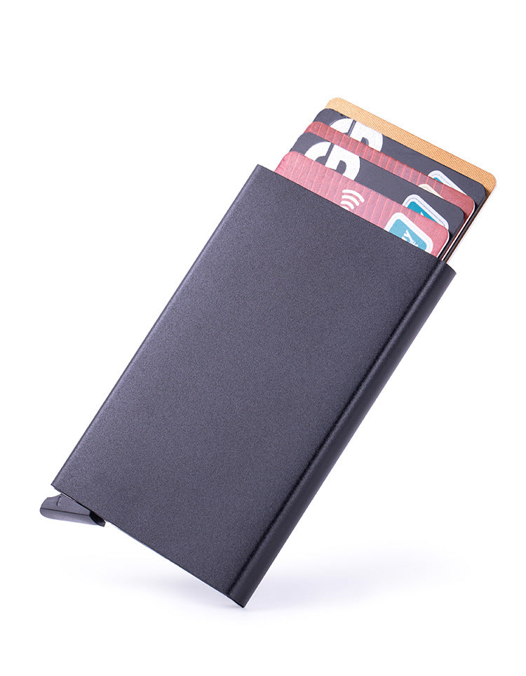 RFID card holder side view in blue