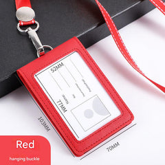 Close-up of ID badge holder with two card slots