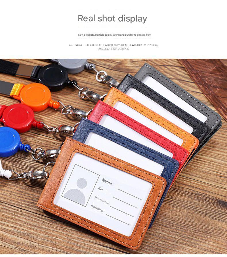 Showcasing the lanyard's retractable functionality
