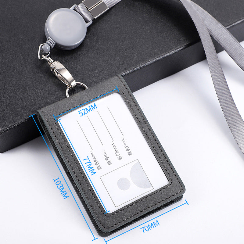 Image of versatile dual-card holder with lanyard