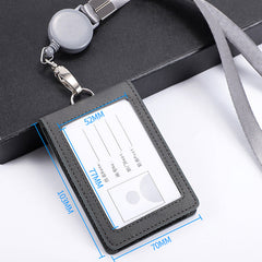 Image of versatile dual-card holder with lanyard