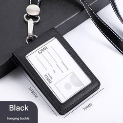 Side view of dual-card holder with IDs inserted