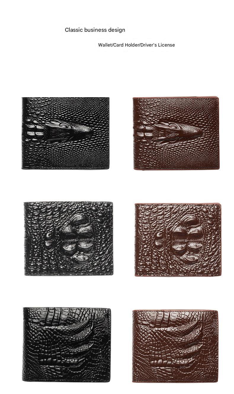 Elegant brown crocodile leather wallet displayed - Image 2