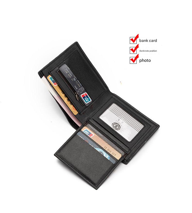 Compact two-fold wallet in black - Image 3