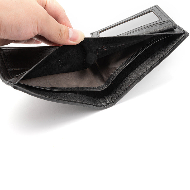 Compact two-fold wallet in black - Image 3