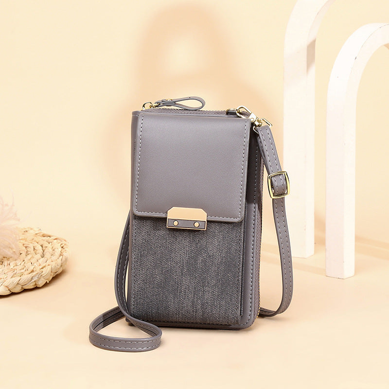 Elegant red women's smartphone crossbody bag