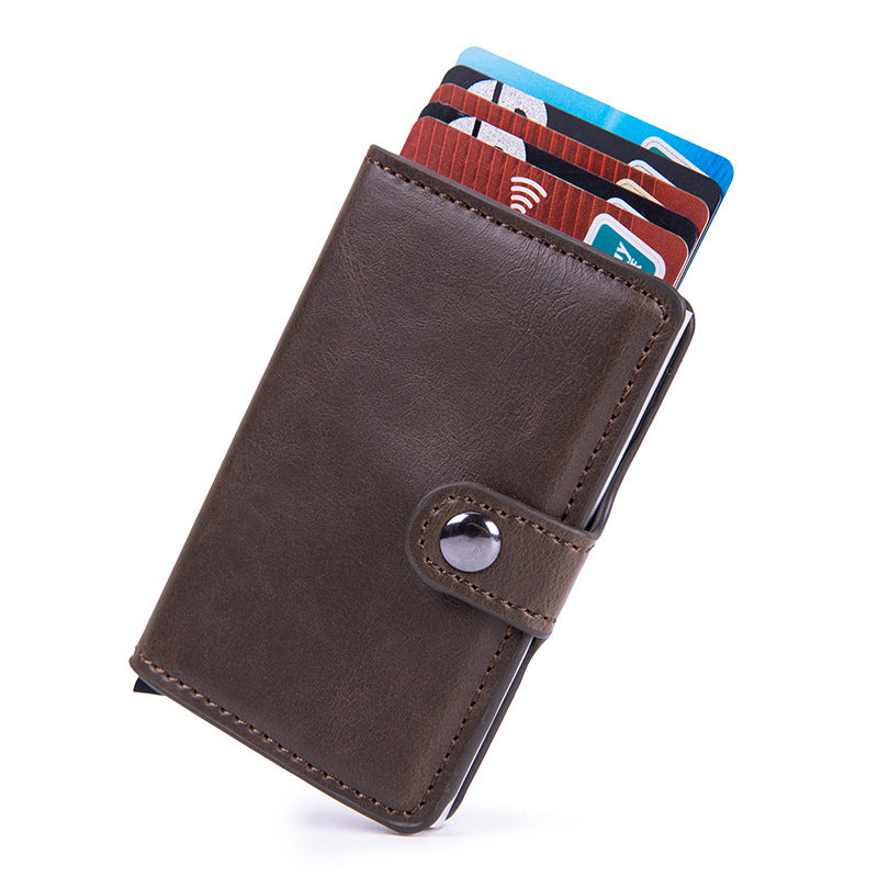 PU card holder in red colour on table