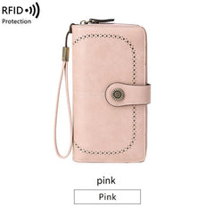 Close-up of RFID blocking wallet in midnight black