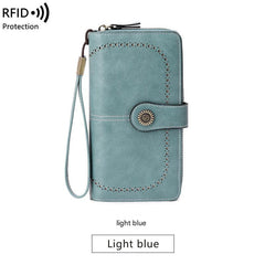 Elegant PU leather wallet in vintage yellow