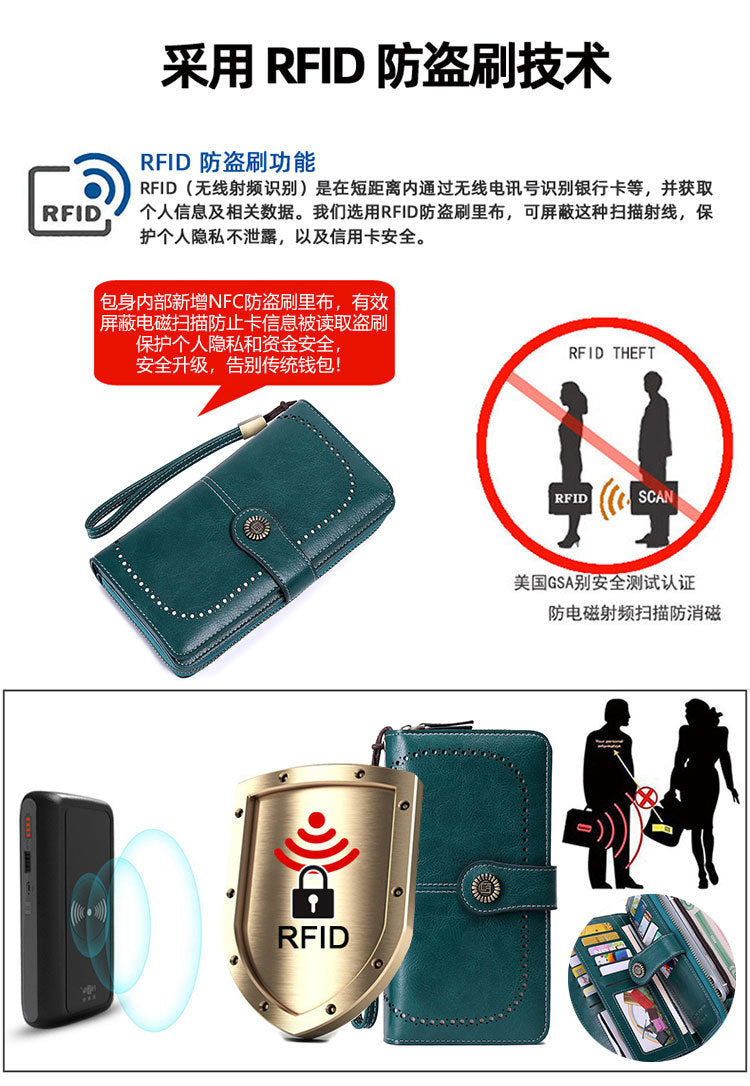 Durable gray zip wallet features