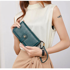 Elegant PU leather wallet in vintage yellow
