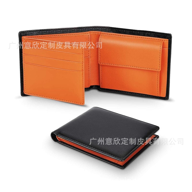 Genuine Cowhide Leather Slim Wallet - Front view