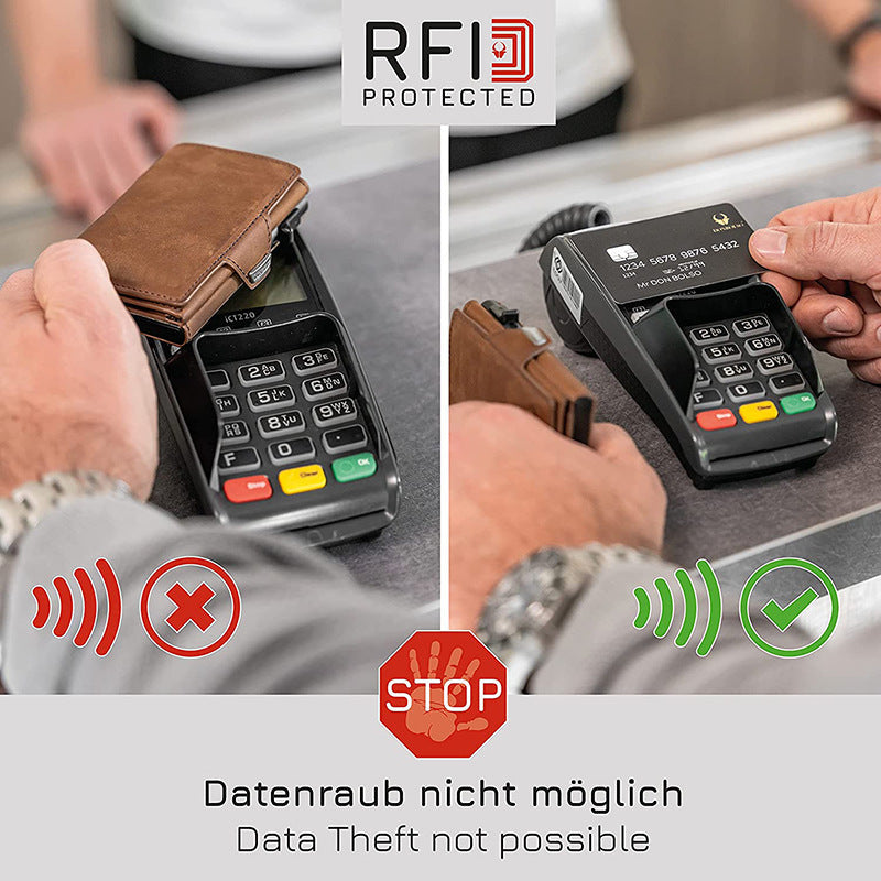 premium leather wallet with zipper closure