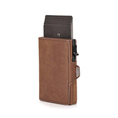 detailed leather zipper wallet from multiple angles