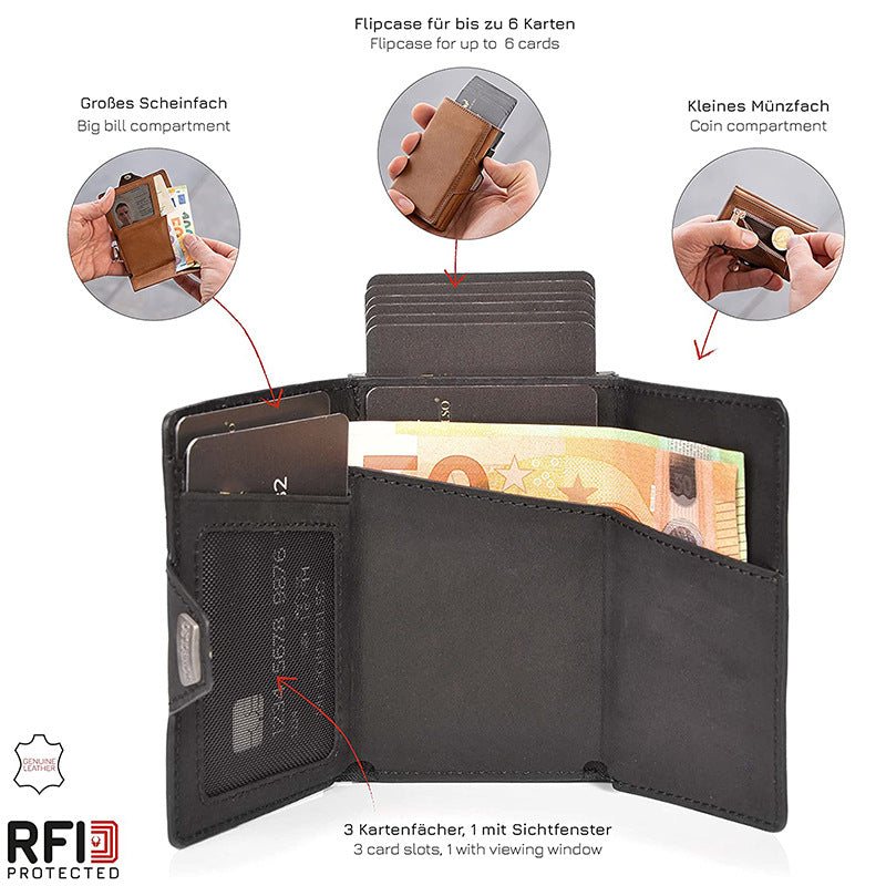 premium wallet showcasing available colour options