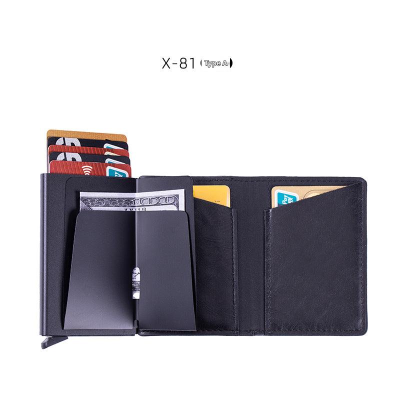 Interior view of smart leather wallet