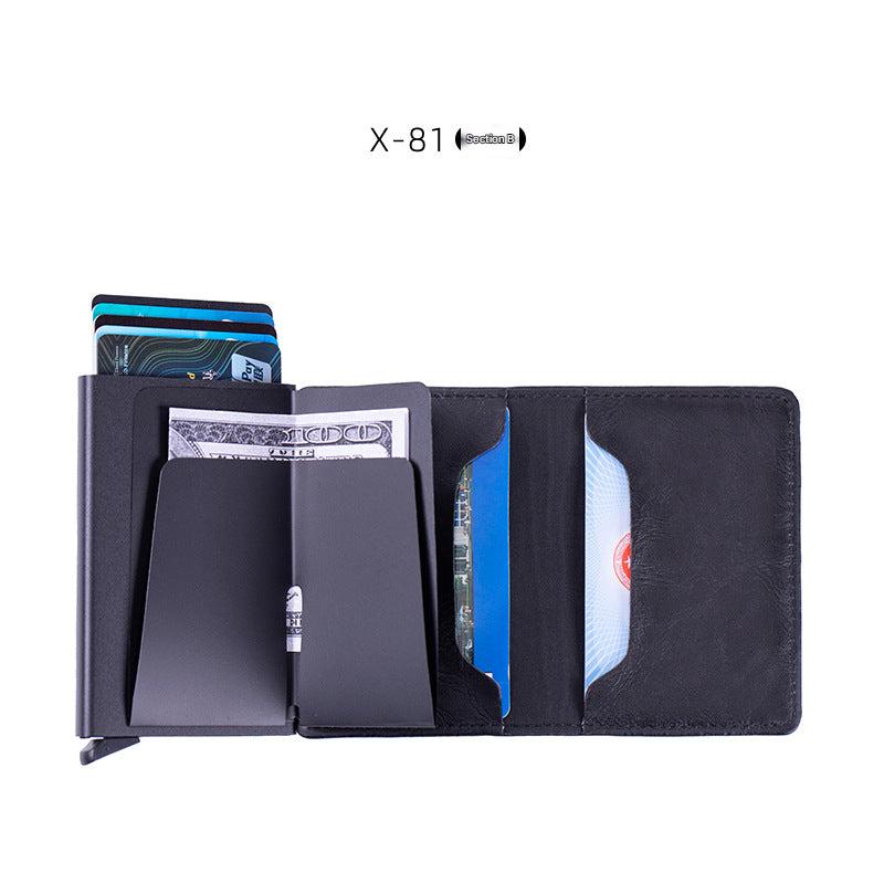 Smart wallet showcasing card slots and cash compartment