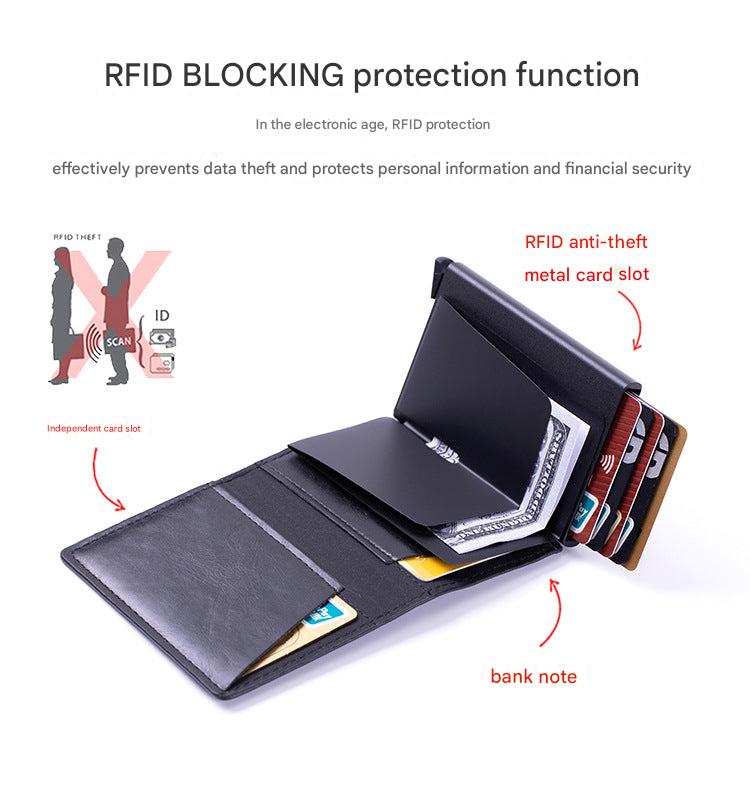 Smart wallet with Airtag technology in black