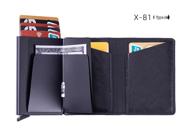 Smart leather wallet with Airtag tracking in brown