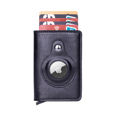 Front angle of smart leather wallet