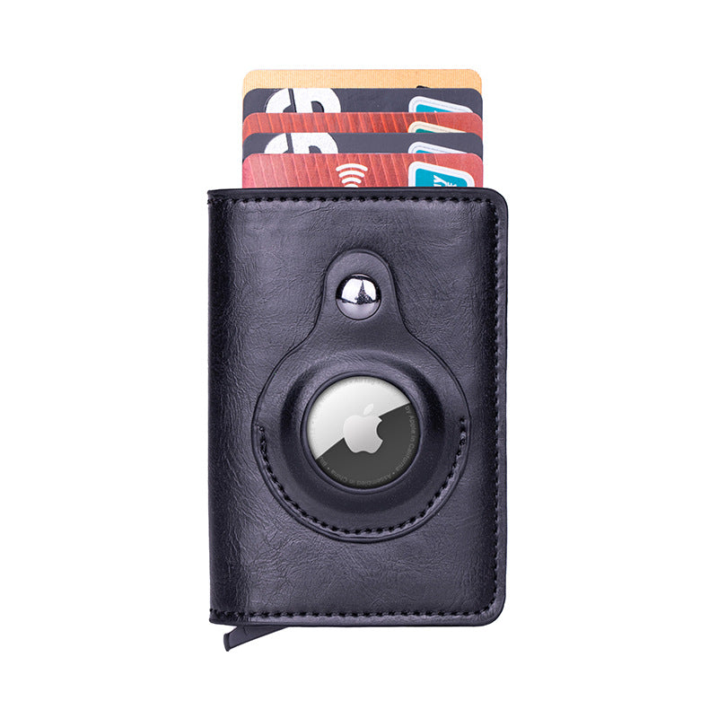 Front angle of smart leather wallet