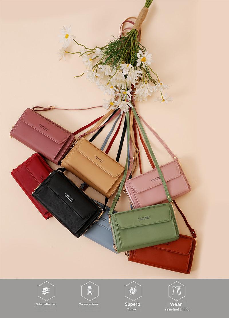 Green stylish shoulder bag showing internal structure