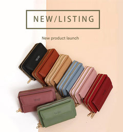 Blue compact handbag for holding essentials