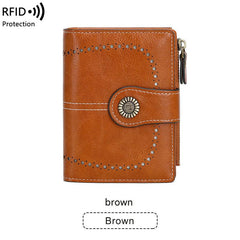 Stylish RFID Blocking Women's Wallet in Burgundy