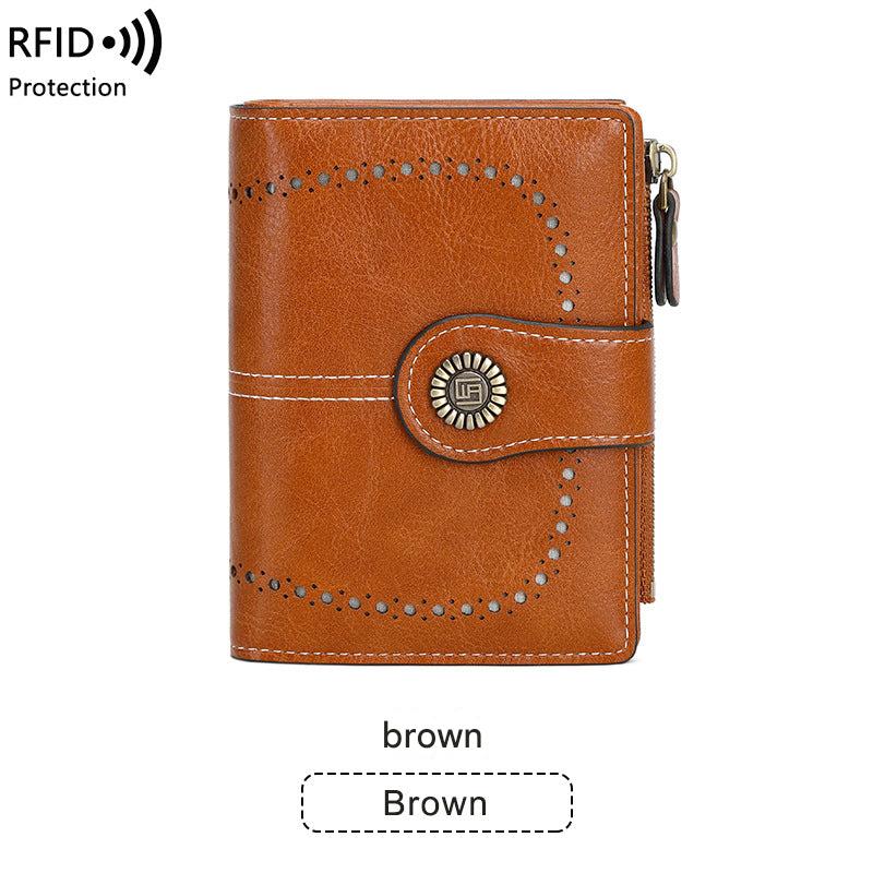 Stylish RFID Blocking Women's Wallet in Burgundy