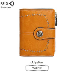 Stylish RFID Blocking Women's Wallet in Peacock Blue