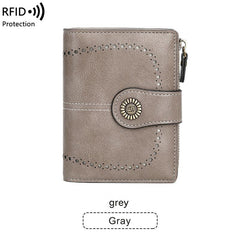 Stylish RFID Blocking Women's Wallet in Midnight Black