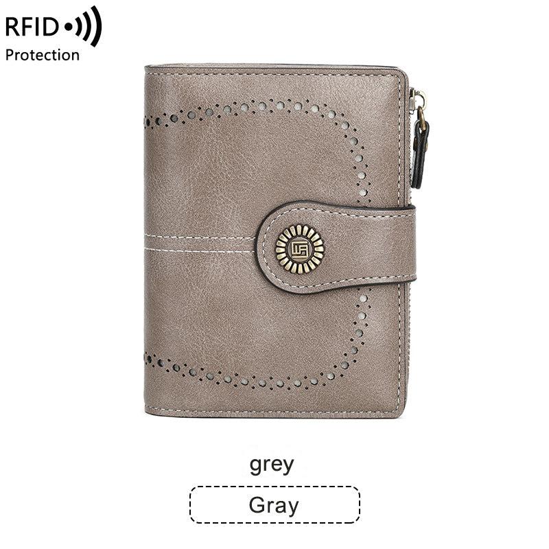 Stylish RFID Blocking Women's Wallet in Midnight Black