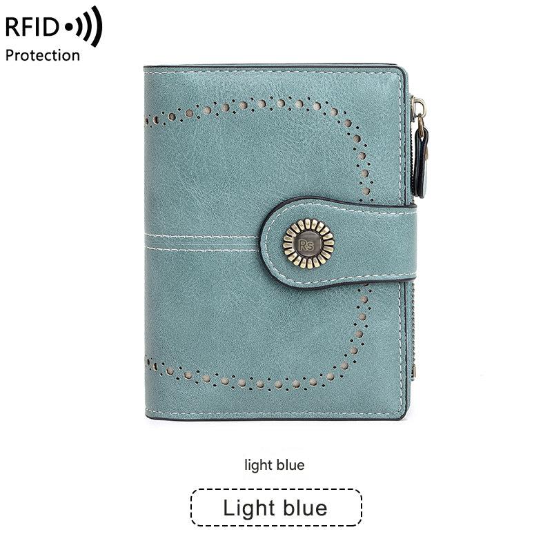Stylish RFID Blocking Women's Wallet in Old Yellow