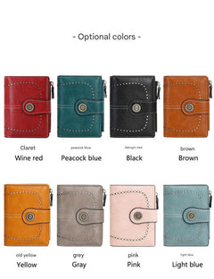 Stylish RFID Blocking Women's Wallet in Old Yellow