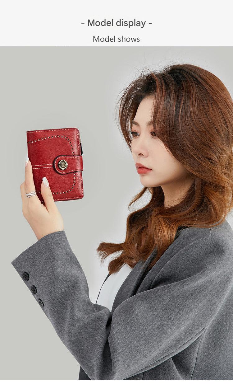 Stylish RFID Blocking Women's Wallet in Gray