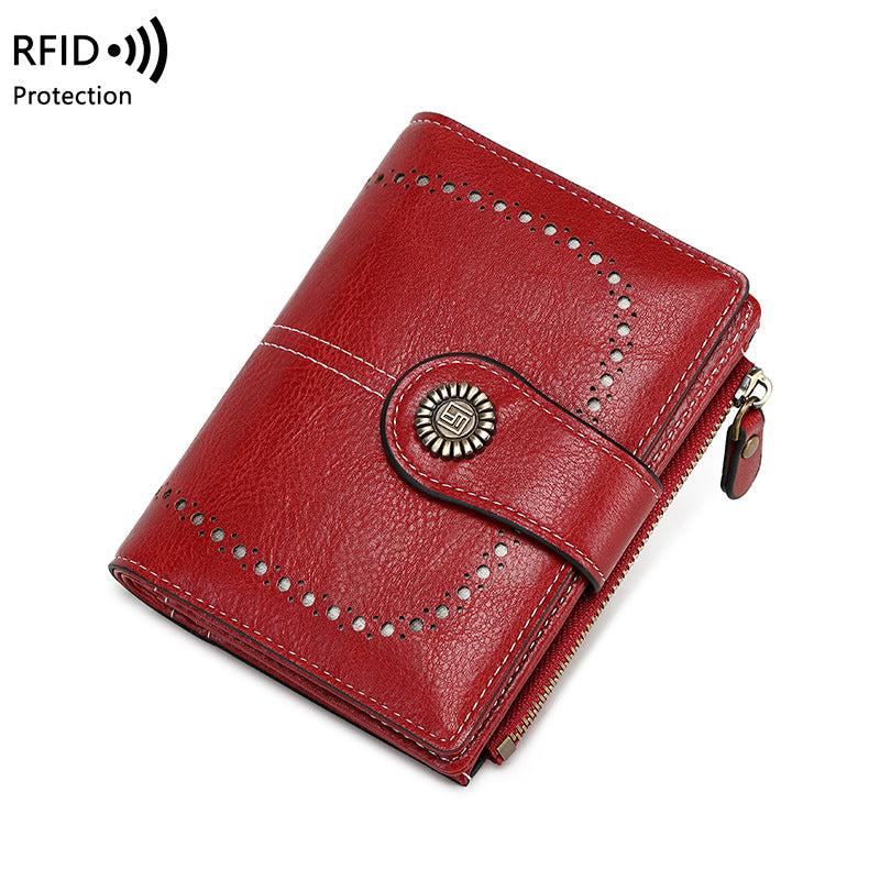 Stylish RFID Blocking Women's Wallet in Peacock Blue