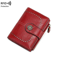 Stylish RFID Blocking Women's Wallet in Peacock Blue