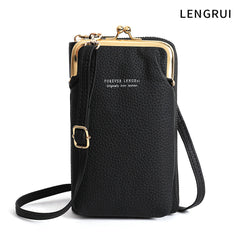 Open view of the mini wallet bag showing inside compartments