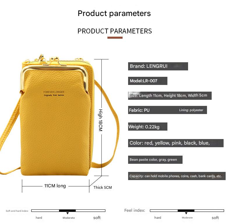 Zipper closure detail of stylish phone wallet bag
