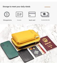 Lifestyle image of the versatile wallet bag in use