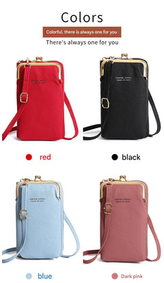 Stylish mini bag placed on a table