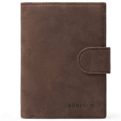Genuine leather wallet in orange-black colour