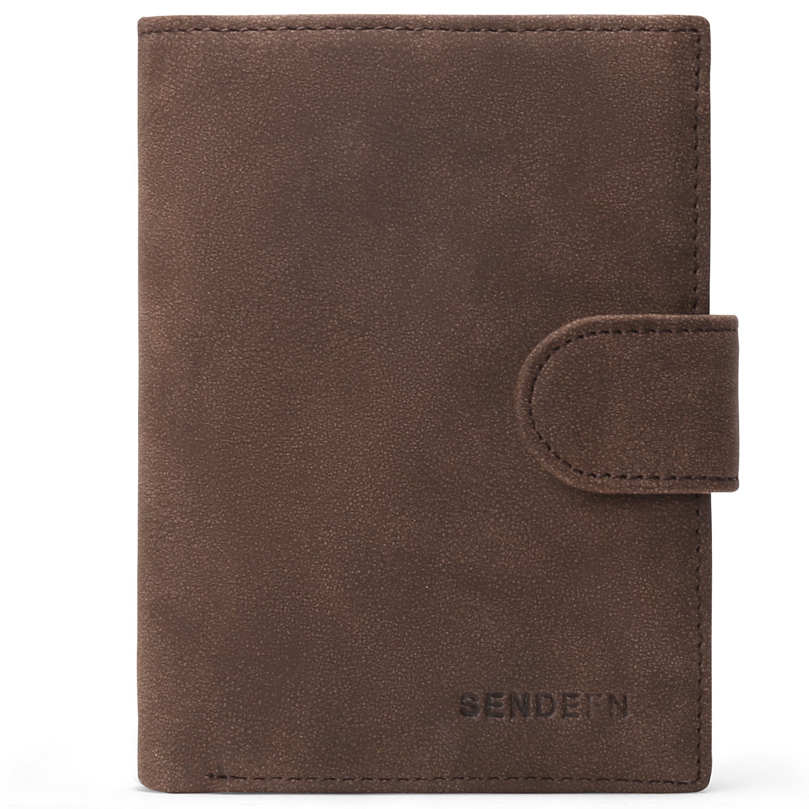 Genuine leather wallet in orange-black colour