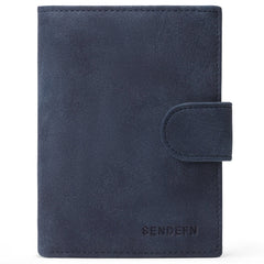 Compact blue-black leather wallet design