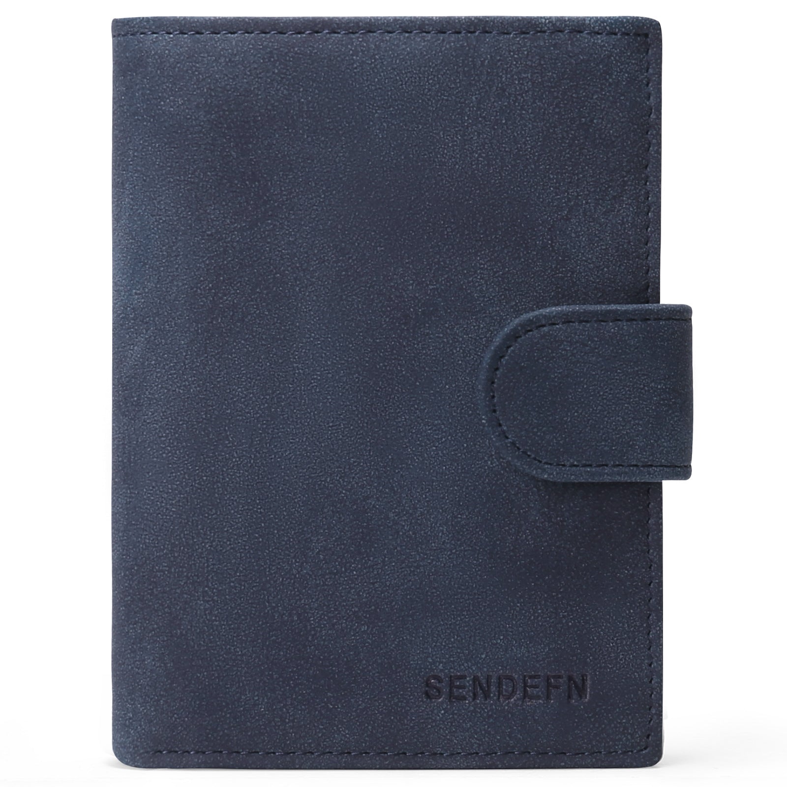 Compact blue-black leather wallet design