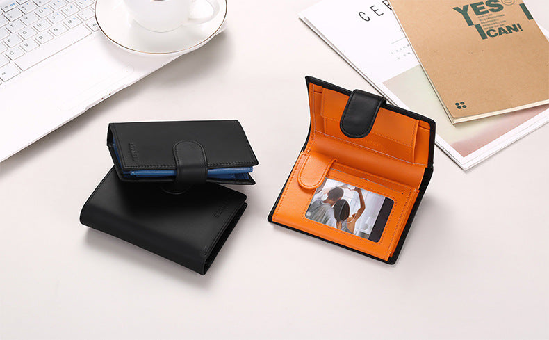 Dark coffee leather wallet for men