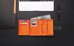 Matte coffee leather wallet suitable for men